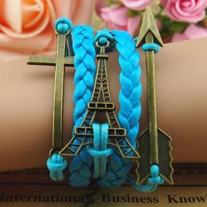 Handmade Wax Rope Bracelet, Eiffel Tower..