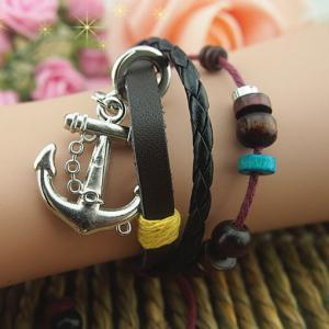 Women Or Girls Charm Bracelet Made Of Leather..