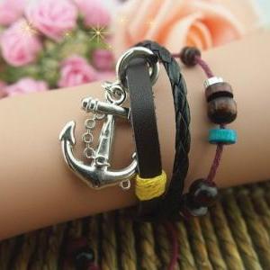 Women Or Girls Charm Bracelet Made Of Leather..