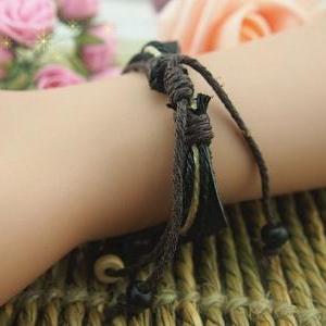 Handmade Charm Leather Bracelet For Men Women..