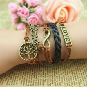 Antique Bronze Bracelet,infinity Bracelet, Wish..