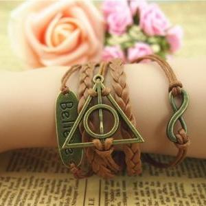 Handmade Bracelet,motto Believe Bracelet,infinity..