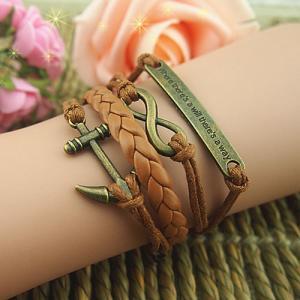 Anchor Motto Bracelet,infinity Bracelet,antique..