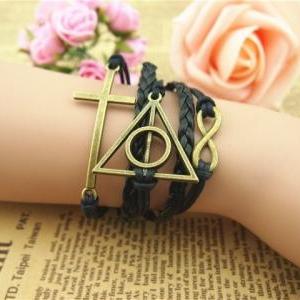 Infinity, Harry Potter,cross Charm Bracelet--lucky..