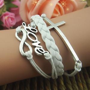 Pure White Unique Silver Hand Chain Charm Bracelet..