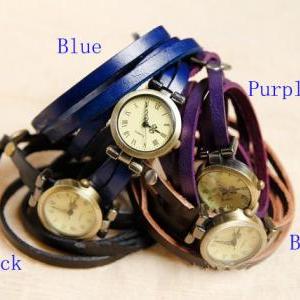 4 Colors Leather Wrist Watch,muti-circle Watch..