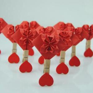 Handmade Paper Heart, Set Of 10pcs Paper Heart..