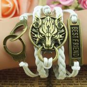 Handcuffs Bracelet, Dragon Bracelet, Motto Best friend bracelet , Wax Ropes Bracelet,Handmade Charm Bracelet-Best Chosen Gift For Boy Friend