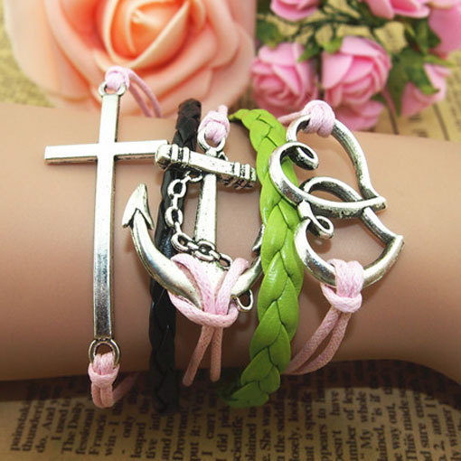 Infinity Love Bracelet - Heart To Heart Bracelet ,antique Silver,colorful Wax Rope Bracelet For Girls,braid Leather Bracelet,adjustable