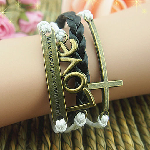 Aphorism -unique Hand Chain Charm Bracelet Wax Love Chain Cords Bracelet Gift Bracelet Romantic Girl's Gift Braid Leather Gift